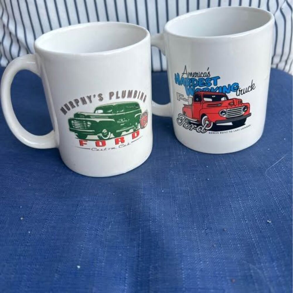 Vintage Ford Mugs Pair
